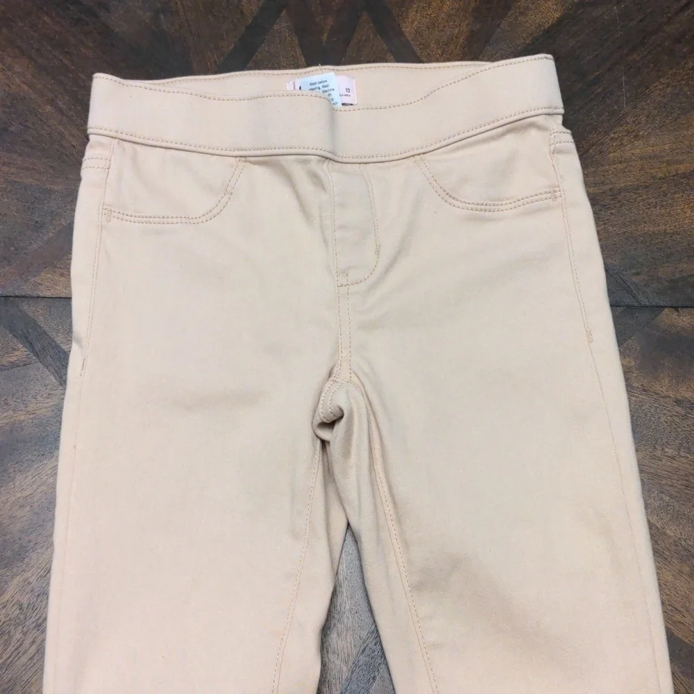 SO Girls Beige Pull-On Jeggings Size 10 | Stretch Skinny Pants